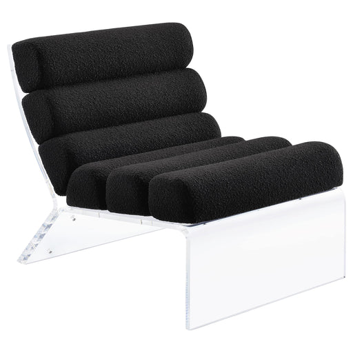 Serreta Boucle Upholstered Armless Acrylic Chair Black - alternate view