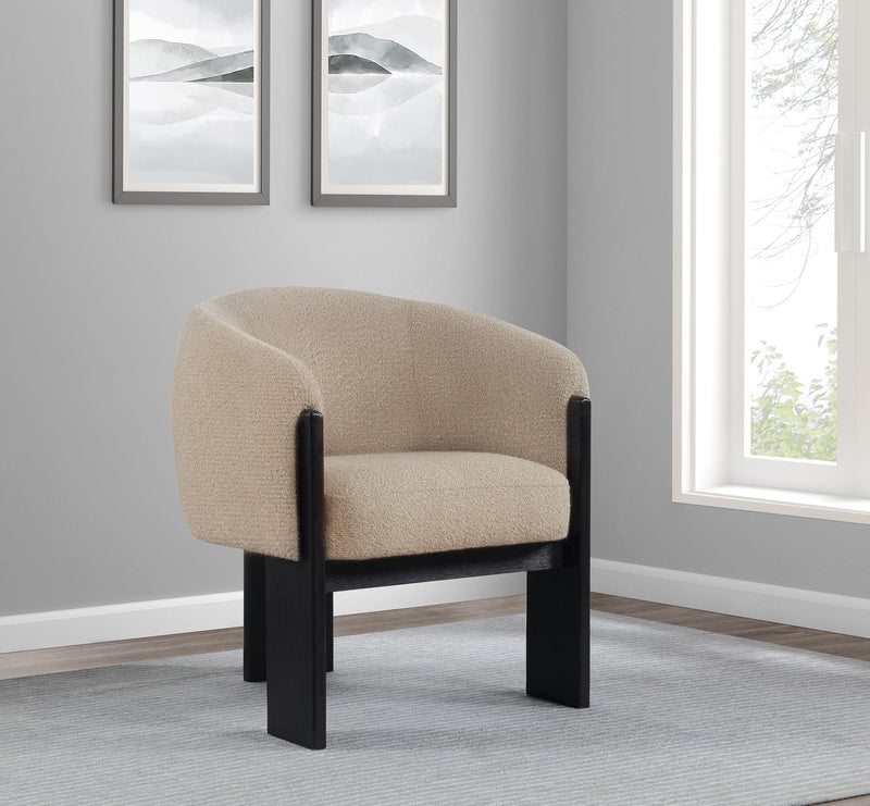 Valdez Boucle Upholstered Barrel Back Accent Chair