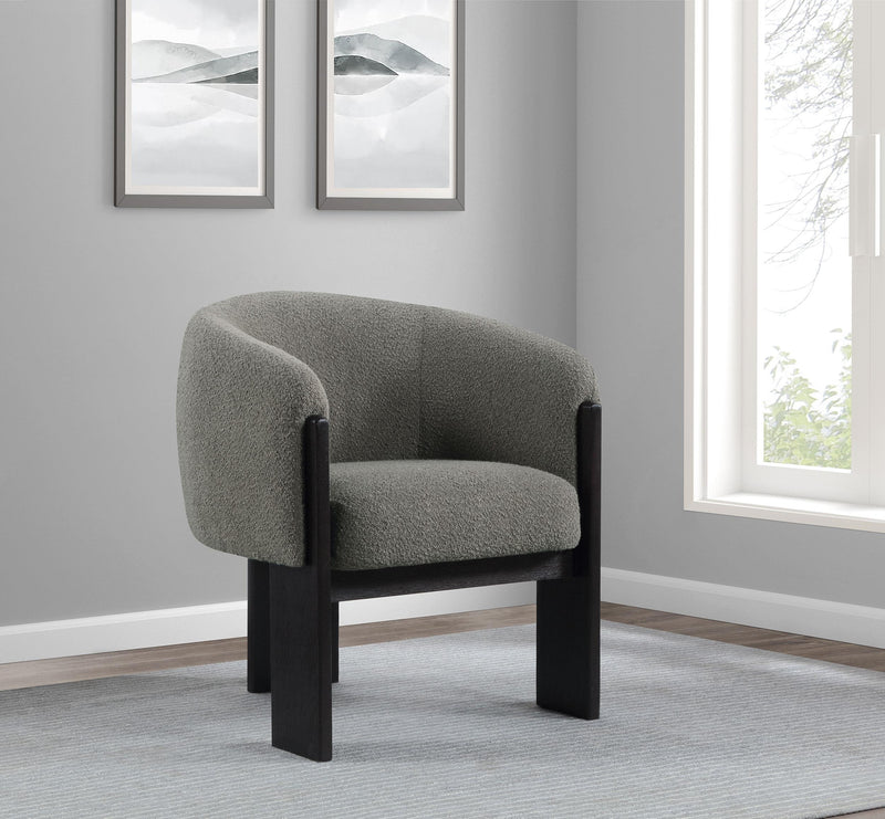 Valdez Boucle Upholstered Barrel Back Accent Chair