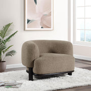 Lawler Upholstered Barrel Back Accent Chair Brown and Black