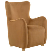 Thornton Velvet Upholstered Wingback Lounge Accent Chair Cognac - alternate view