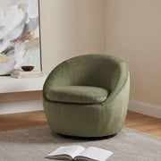 Myernick Velvet Upholstered Swivel Accent Chair Olive