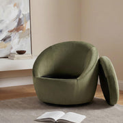 Myernick Velvet Upholstered Swivel Accent Chair Olive - alternate view