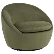 Myernick Velvet Upholstered Swivel Accent Chair Olive - detail 3