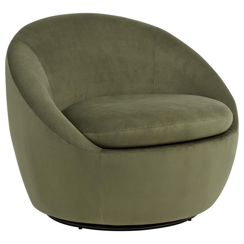Myernick Velvet Upholstered Swivel Accent Chair Olive - detail 3