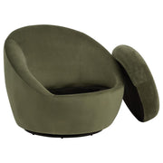 Myernick Velvet Upholstered Swivel Accent Chair Olive - detail 4