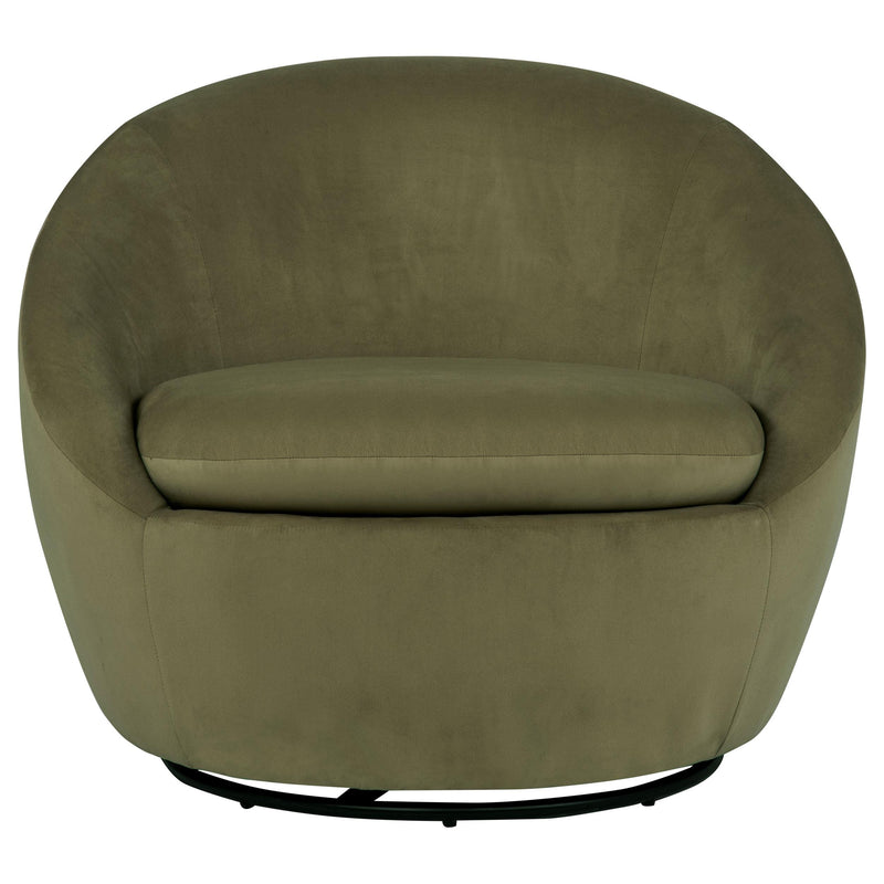 Myernick Velvet Upholstered Swivel Accent Chair Olive - detail 5
