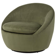Myernick Velvet Upholstered Swivel Accent Chair Olive - detail 6
