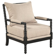 Blanchett Upholstered Bobbin Accent Chair Beige and Black - alternate view
