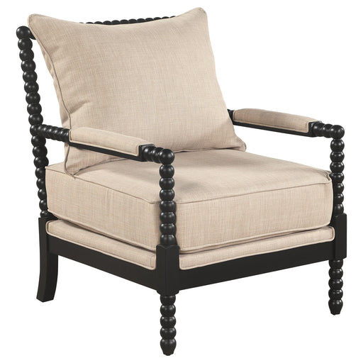 Blanchett Upholstered Bobbin Accent Chair Beige and Black - alternate view