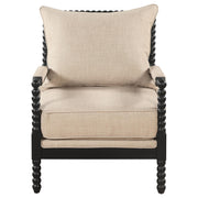 Blanchett Upholstered Bobbin Accent Chair Beige and Black - detail 3