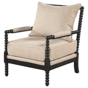 Blanchett Upholstered Bobbin Accent Chair Beige and Black - detail 4