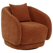 Arnaud Chenille Upholstered Swivel Accent Chair Burnt Orange - alternate view