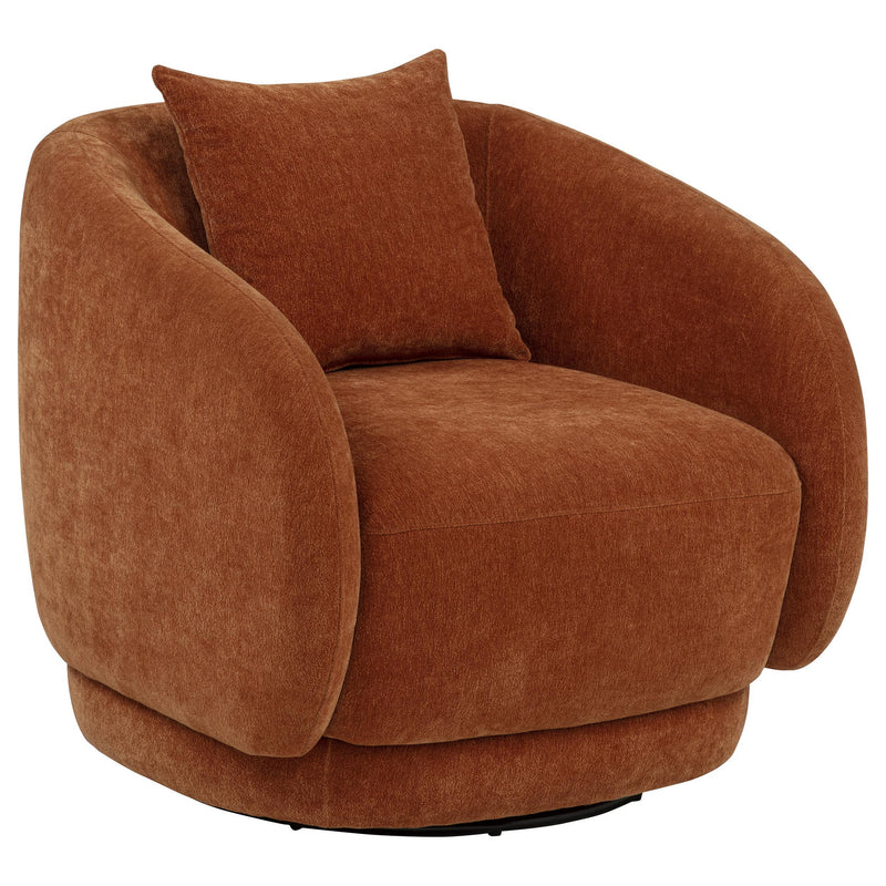 Arnaud Chenille Upholstered Swivel Accent Chair Burnt Orange - alternate view