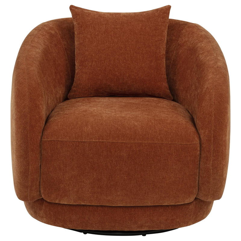 Arnaud Chenille Upholstered Swivel Accent Chair Burnt Orange - detail 3