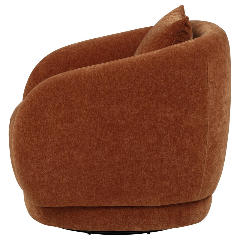 Arnaud Chenille Upholstered Swivel Accent Chair Burnt Orange - detail 5