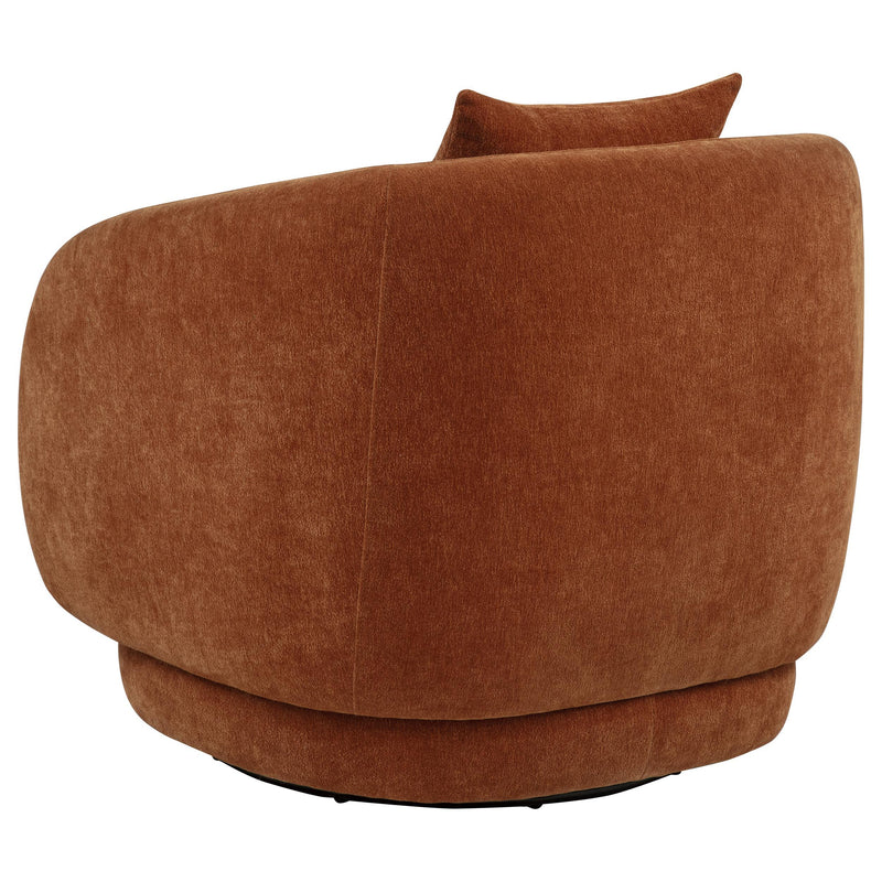 Arnaud Chenille Upholstered Swivel Accent Chair Burnt Orange - detail 6