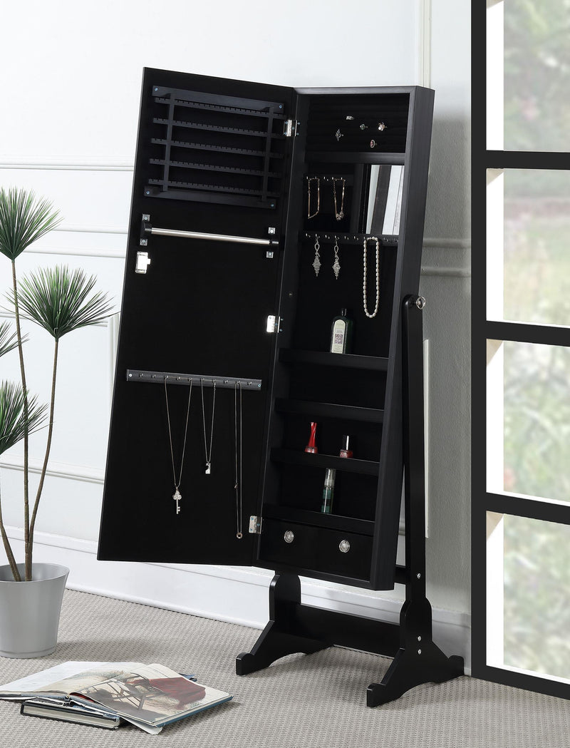 Tutuola Cheval Mirror with Jewelry Storage Black - alternate view