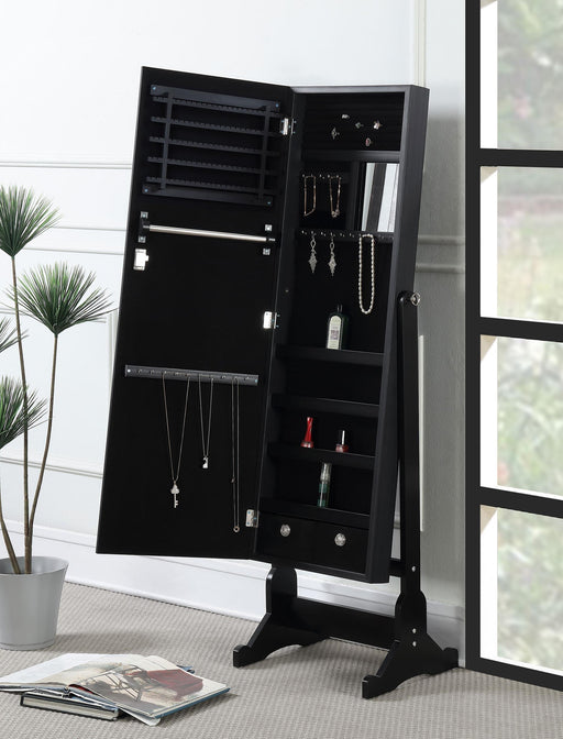 Tutuola Cheval Mirror with Jewelry Storage Black - alternate view
