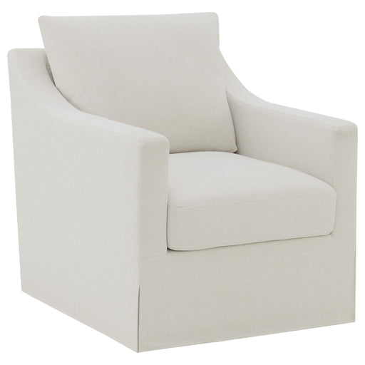 Winter Upholstered Sloped Arm Accent Swivel Chair Beige - alternate view