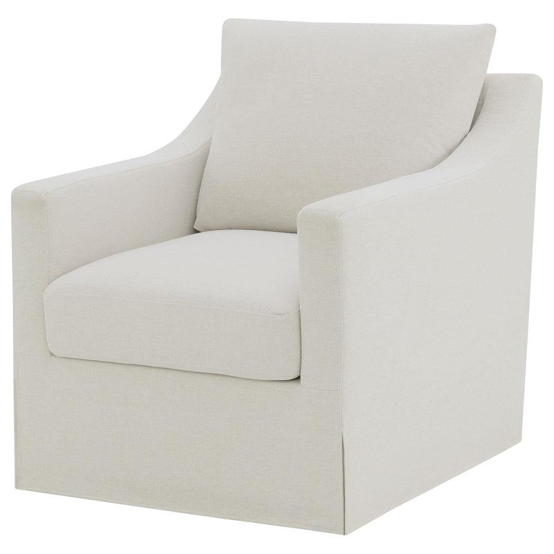 Winter Upholstered Sloped Arm Accent Swivel Chair