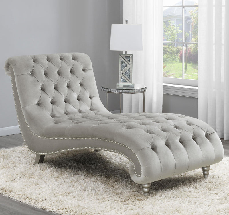 Lydia Velvet Upholstered Tufted Chaise