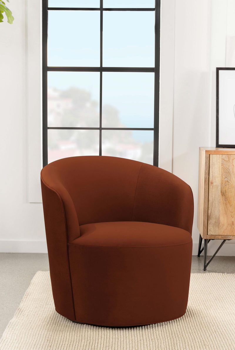 Joyce Upholstered Barrel Back Swivel Chair