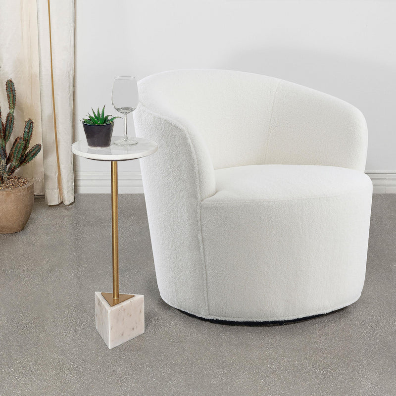 Joyce Upholstered Barrel Back Swivel Chair