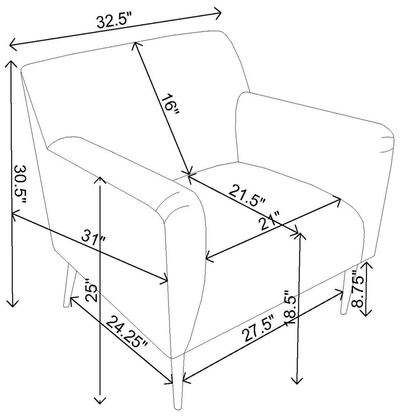 Darlene Upholstered English Arm Accent Chair