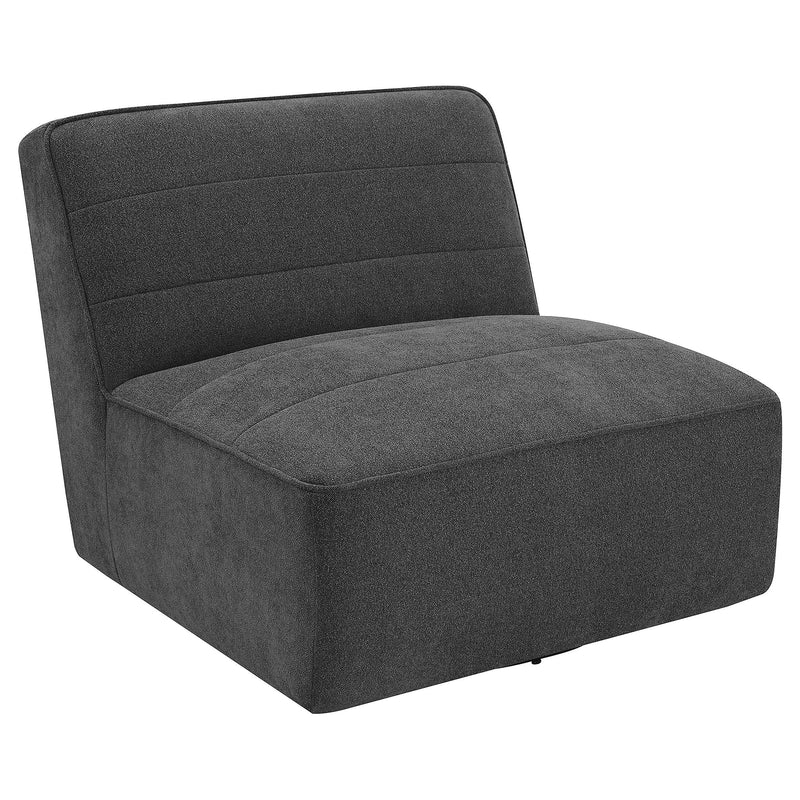 Cobie Upholstered Armless Swivel Chair Dark Charcoal - alternate view