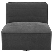Cobie Upholstered Armless Swivel Chair Dark Charcoal - detail 3