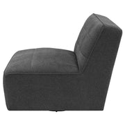 Cobie Upholstered Armless Swivel Chair Dark Charcoal - detail 5