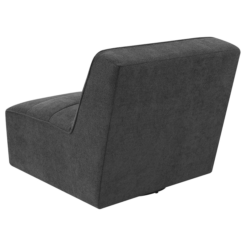 Cobie Upholstered Armless Swivel Chair Dark Charcoal - detail 6