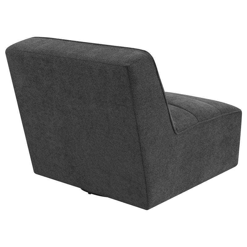 Cobie Upholstered Armless Swivel Chair Dark Charcoal - detail 7
