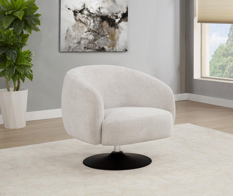 Dave Upholstered Barrel Back Swivel Club Chair