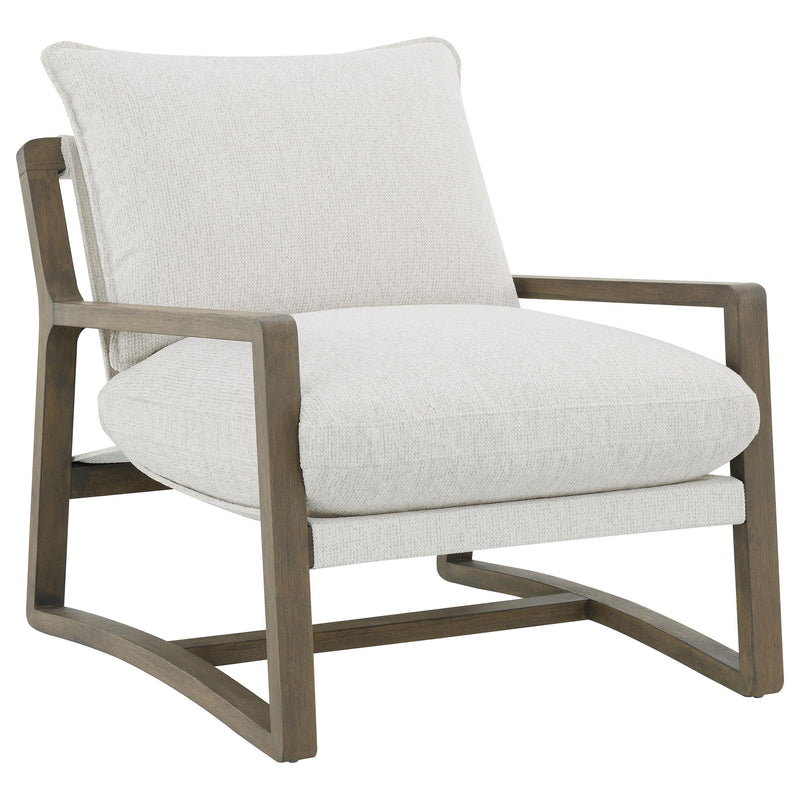 Geneva Boucle Upholstered Wood Arm Accent Chair