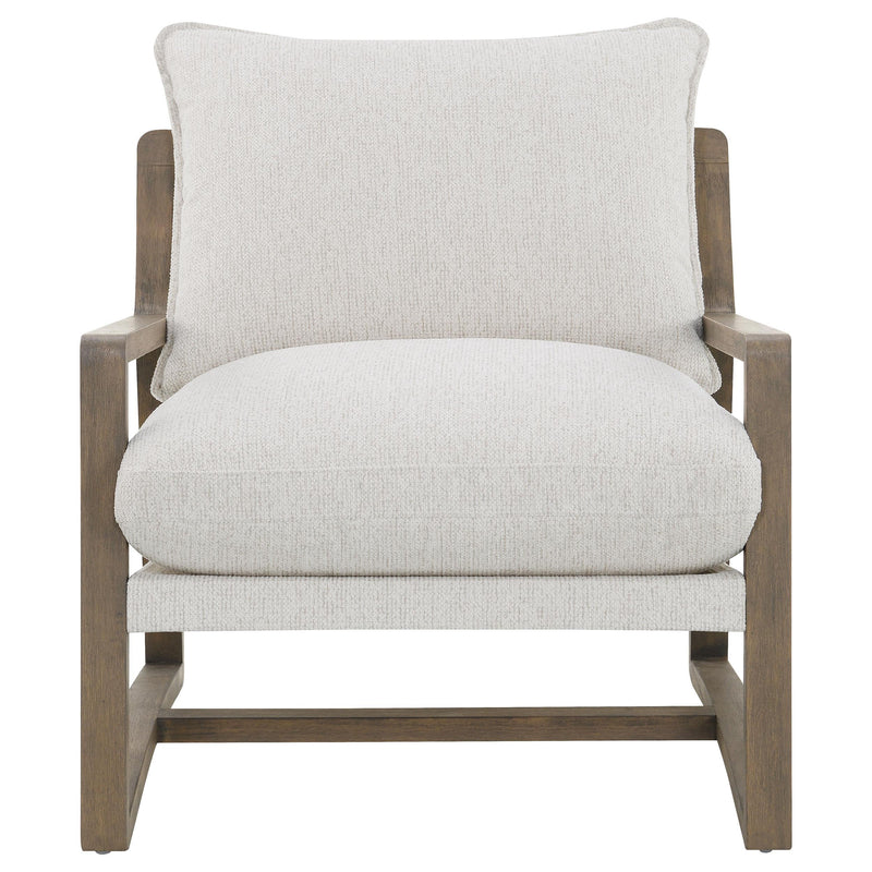 Geneva Boucle Upholstered Wood Arm Accent Chair