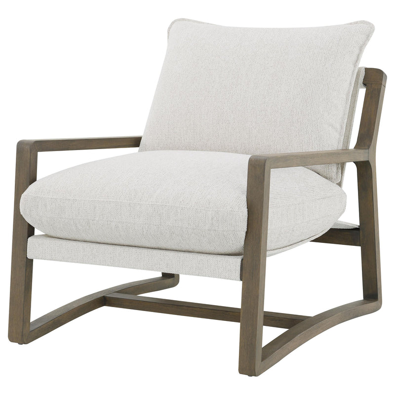 Geneva Boucle Upholstered Wood Arm Accent Chair