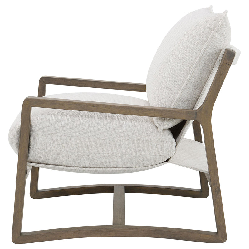 Geneva Boucle Upholstered Wood Arm Accent Chair