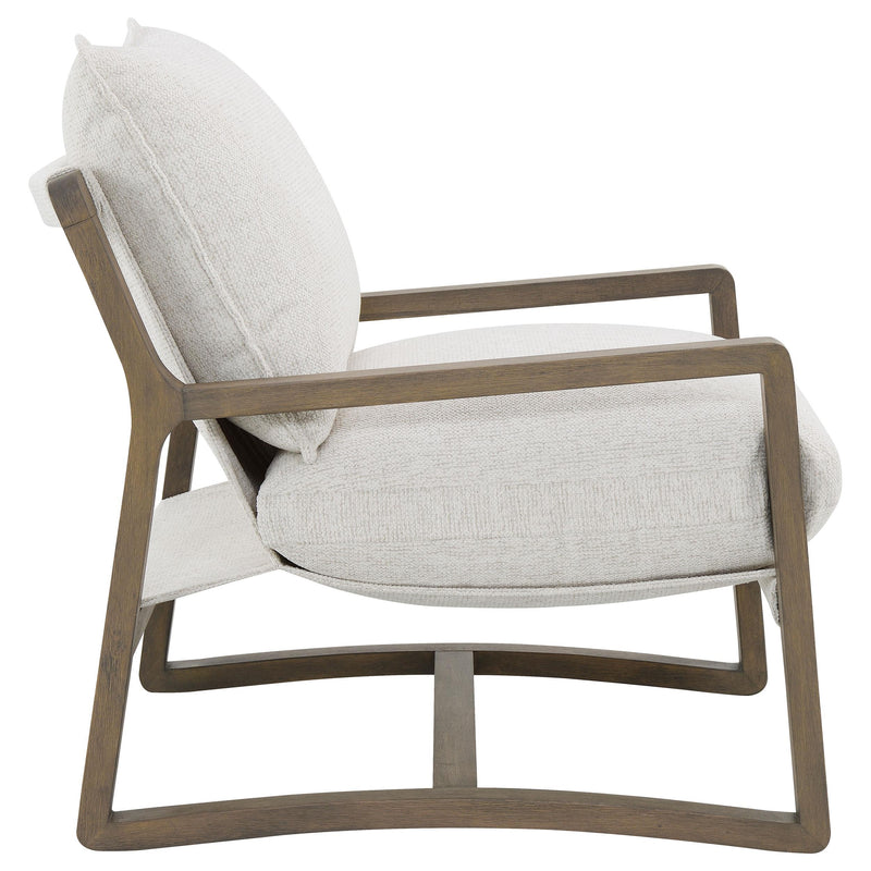 Geneva Boucle Upholstered Wood Arm Accent Chair
