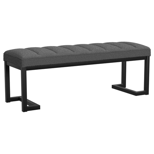 Mesa Boucle Upholstered Tufted Accent Bench Charcoal - alternate view