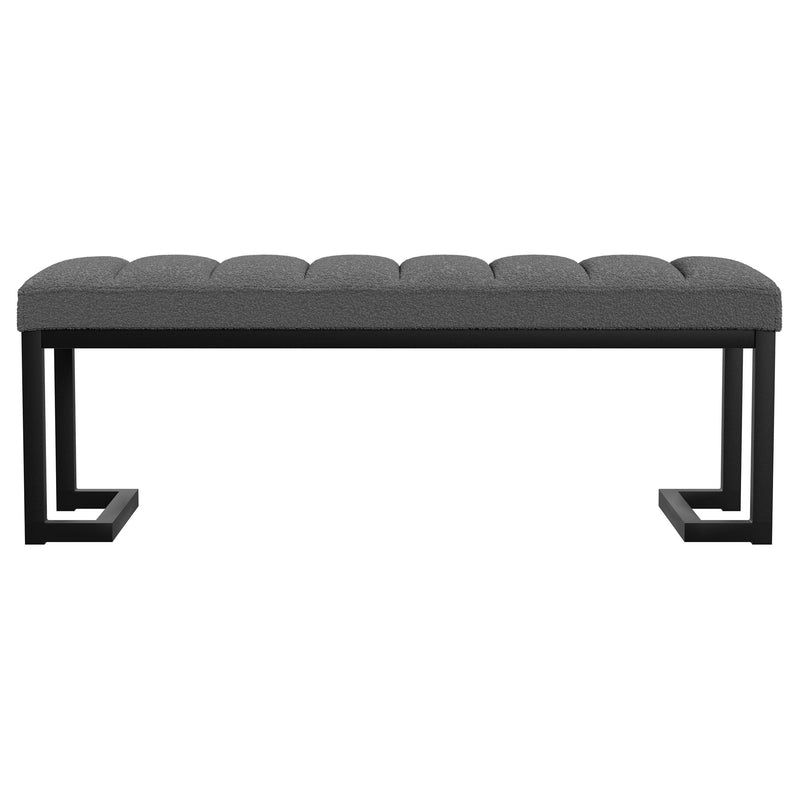 Mesa Boucle Upholstered Tufted Accent Bench Charcoal - detail 3