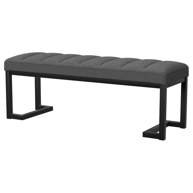 Mesa Boucle Upholstered Tufted Accent Bench Charcoal - detail 4