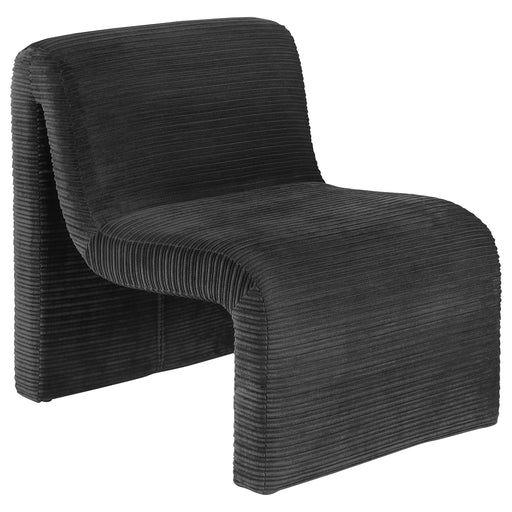 Drayton Upholstered Curved Armless Accent Chair Black - alternate view