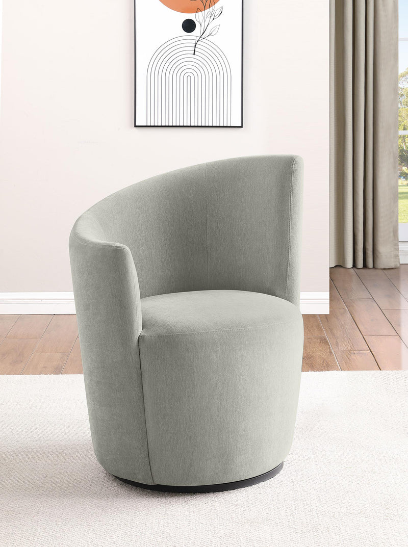 Nueva Upholstered Swivel Chair Curved Backrest