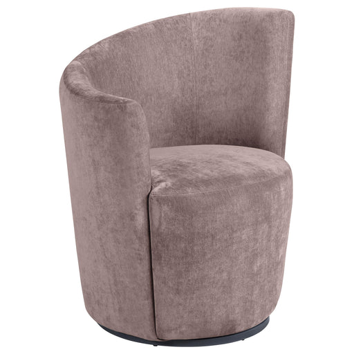 Nueva Upholstered Swivel Chair Curved Backrest Blush - alternate view