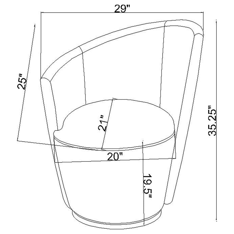 Nueva Upholstered Swivel Chair Curved Backrest