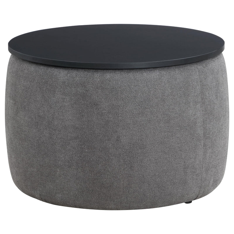 Tesoro Round Upholstered Lift Top Storage Ottoman