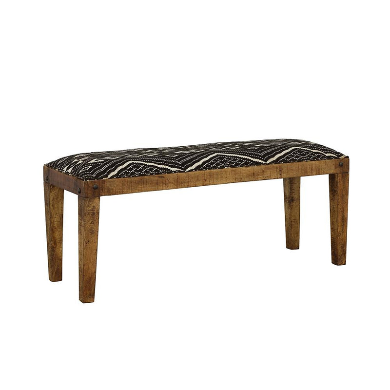 Lamont Fabric Upholstered Accent Bench Black and Natural - alternate view