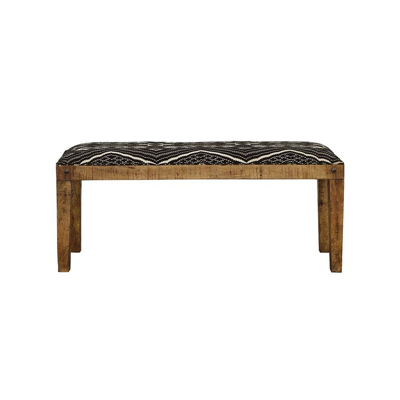 Lamont Fabric Upholstered Accent Bench Black and Natural - detail 3